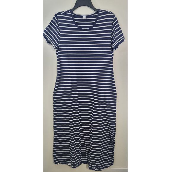 Old Navy Dress Womens Large Stiped Casual Nautical Beach Simple Minimal Maxi - Picture 1 of 5